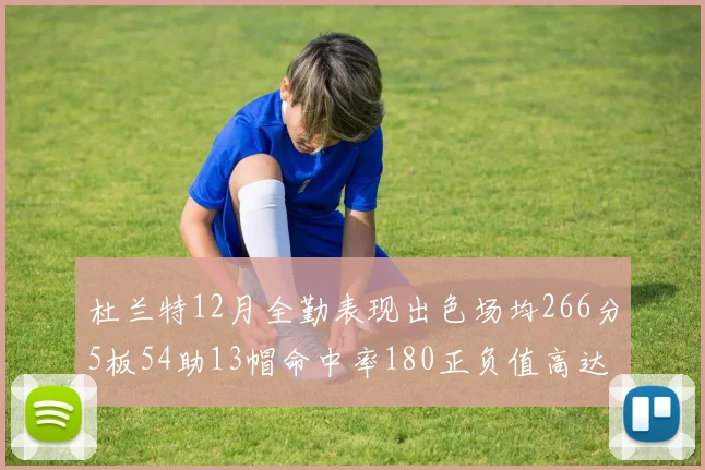 杜兰特12月全勤表现出色场均266分5板54助13帽命中率180正负值高达79